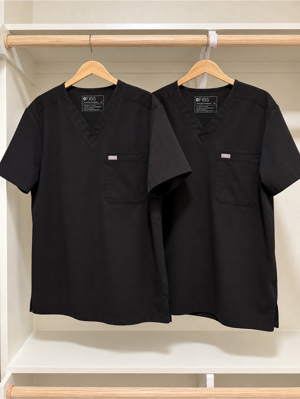 FIGS Leon Scrub Tops Men’s Medium Black 2-Pack